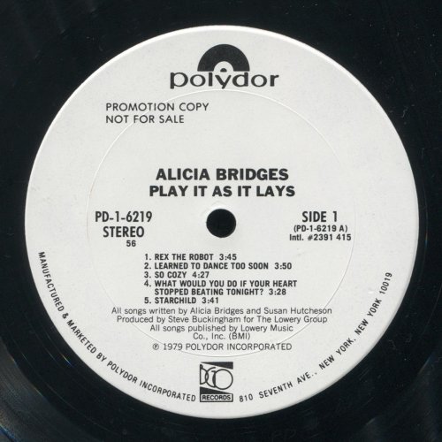 Alicia Bridges - Play It As It Lays (1979) LP