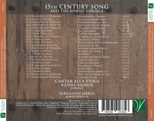 Nadine Balbeisi, Fernando Marìn, Cantar alla Viola - 15th Century Song and the Bowed Vihuela (2021)