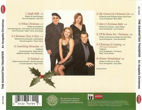 The Manhattan Transfer - An Acapella Christmas (2006) 320 kbps+CD Rip