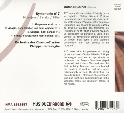 Philippe Herreweghe - Bruckner: Symphony No. 7 in E Major (2016)