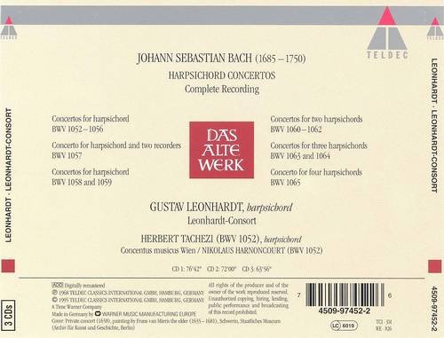 Gustav Leonhardt - J.S. Bach: Harpsichord concertos (Complete Recording) (1995) CD-Rip