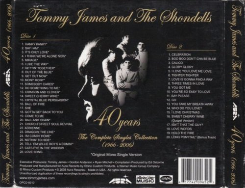 Tommy James & The Shondells - 40 Years (1966-2006) The Complete Singles Collection (2008)