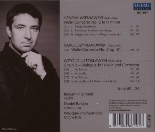 Benjamin Schmid, Wroclaw Philharmonic Orchestra - Wieniawski / Szymanowski: Violin Concertos / Lutoslawski: Chain 2 (2007)