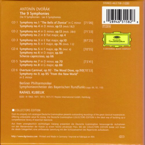 Rafael KubelIk - Dvorak: Symphonies No.1-9 (1999) [6CD Box Set]