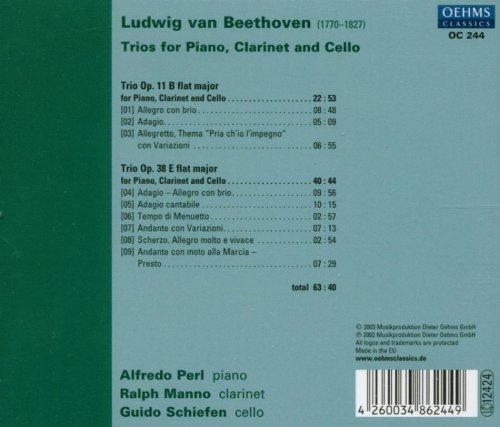 Alfredo Perl, Ralph Manno, Guido Schiefen - Beethoven: Trios for Piano, Clarinet and Cello Op. 11 & Op. 38 (2007)