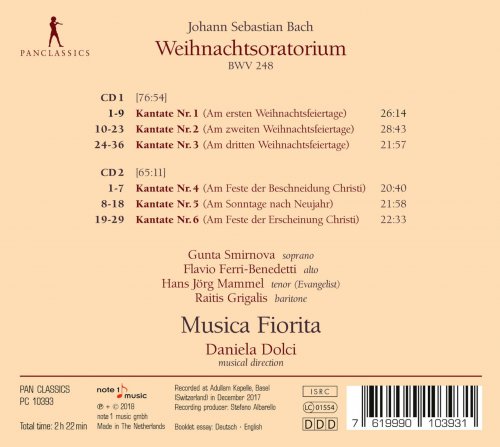 Musica Fiorita, Daniela Dolci - J.S.Bach: Weihnachtsoratorium BWV 248 (2018) CD-Rip