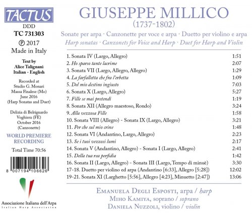 Emanuela Degli Esposti - Millico: Works for Harp, Violin & Voice (2017)