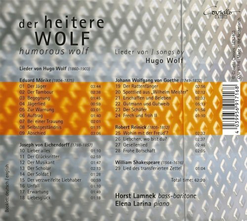 Horst Lamnek, Elena Larina - Der heitere Wolf: Lieder von Hugo Wolf (2017) [Hi-Res]