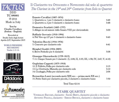 Stark Quartet - The Clarinet in the 19th & 20th Centuries from Solo to Quartet (2016)