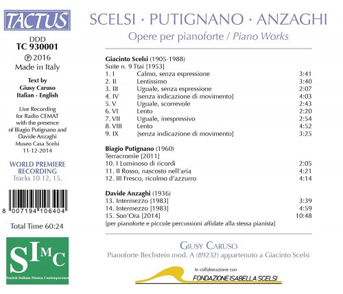 Giusy Caruso - Scelsi, Putignano & Anzaghi: Piano Works (2016)