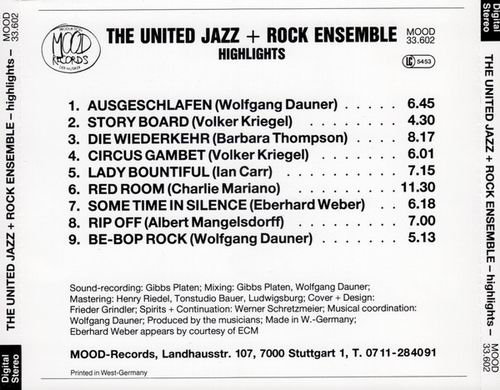 The United Jazz + Rock Ensemble - Highlights (1985)