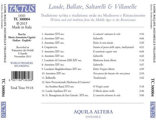 Aquila Altera - Laude, Ballate, Saltarelli & Villanelle (2015)