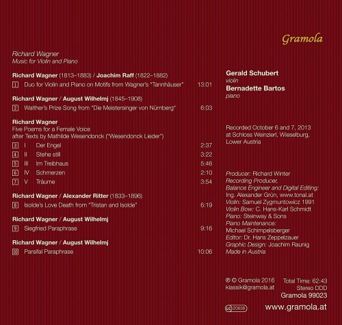 Gerald Schubert, Bernadette Bartos - Wagner: Music for Violin & Piano (2016)