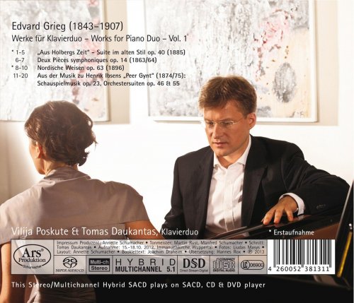 Vilija Poskute, Tomas Daukantas - Grieg: Works For Piano Duo, Vol. 1 (2013)