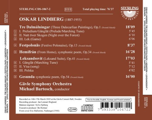 Gävle Symphony Orchestra, Michael Bartosch - Oskar Lindberg: Orchestral Works (2014)