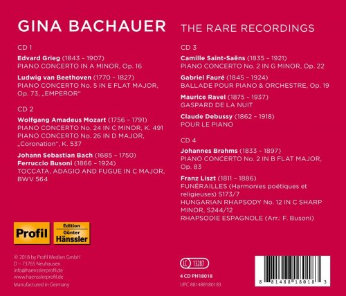 Gina Bachauer - The Rare Recordings (2018)