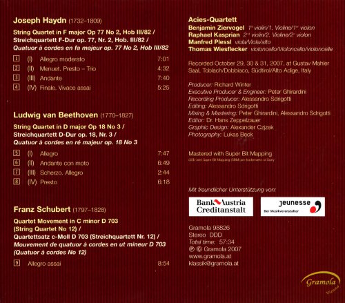 Acies Quartett - Haydn, Beethoven & Schubert: String Quartets (2012)