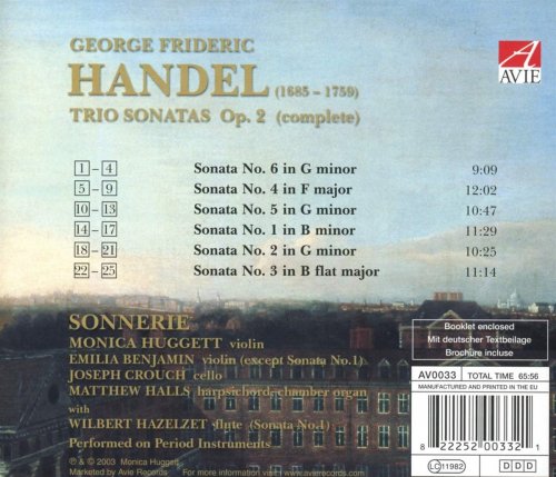 Monica Huggett, Sonnerie - Handel: Trio Sonatas Op. 2 (2006)