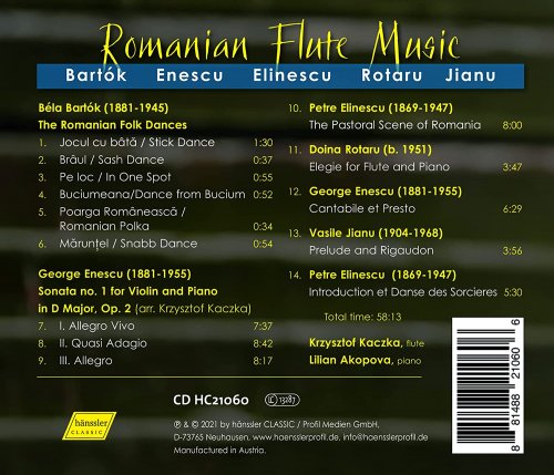 Krzysztof Kaczka & Lilian Akopova - Romanian Flute Music (2022) [Hi-Res]