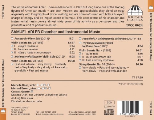 Michelle Ross, Michael Brown, Cassatt String Quartet - Samuel Adler: Chamber & Instrumental Music (2022) [Hi-Res]
