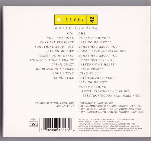 Level 42 - World Machine (1985) [2007 Deluxe Edition]