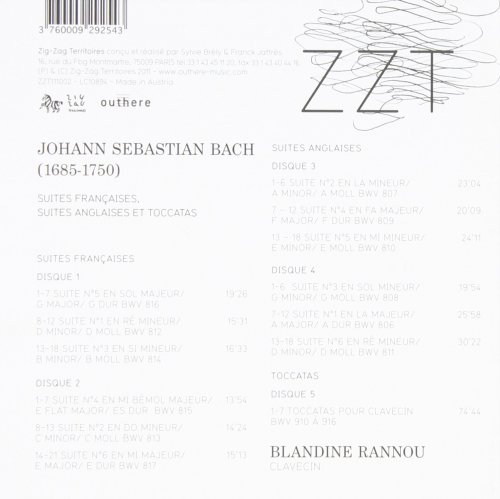 Blandine Rannou - Bach: Suites Françaises, Suites Anglaises & Toccatas [5CD] (2011)