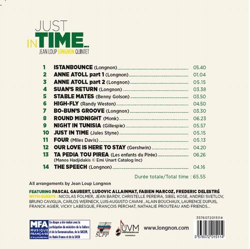 Jean Loup Longnon Quintet - Just In Time (2015)