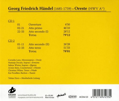 Cornelia Lanz, Nastasja Docalu, Sabine Winter, Armin Stein, Christian Wilms, Kai Preußker - Georg Friedrich Händel - Oreste (2011) [Hi-Res]