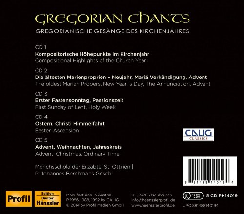 Mönchsschola der Erzabtei St. Ottilien & P. Johannes Berchmans Göschl - Gregorian Chants (2014)