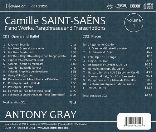 Antony Gray - Camille Saint-Saëns: Works for Piano, Vol. 1 (2022) [Hi-Res]