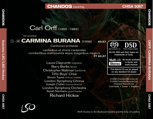 Richard Hickox, London Symphony Orchestra, Laura Claycomb, Barry Banks, Christopher Maltman, Tiffin Boys' Choir, London Symphony Chorus - Orff: Carmina Burana (2008) [Hi-Res]