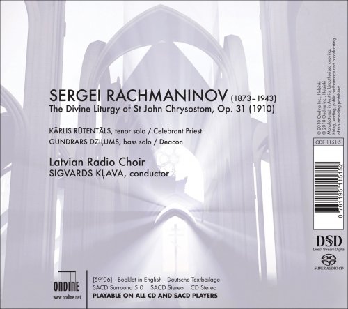 Latvian Radio Choir, Sigvards Klava - Rachmaninov: Liturgy of St John Chrysostom, Op. 31 (2010) [Hi-Res]