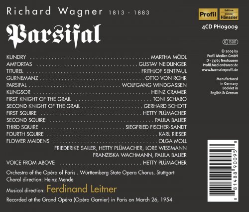 Chor der Württembergischen Staatsoper Stuttgart, Orchestre de l´Opera de Paris, Ferdinand Leitner - Wagner: Parsifal (2009)