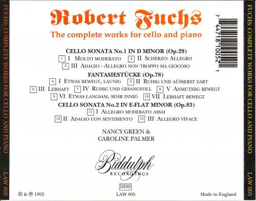 Nancy Green, Caroline Palmer - Robert Fuchs: The Complete Works for Cello and Piano (1992)