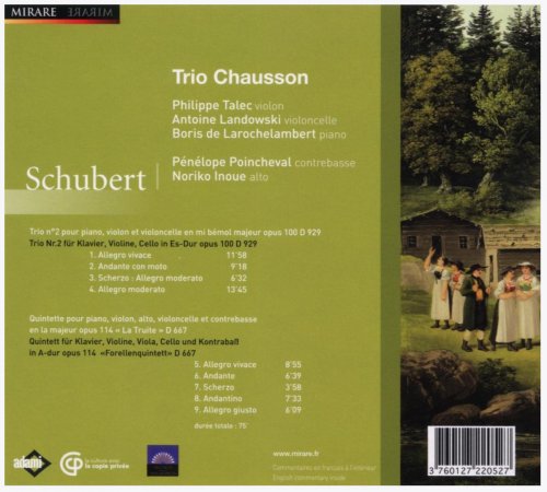 Trio Chausson - Schubert: Trio No. 2 pour Piano, Quintette "La Truite" (2008)