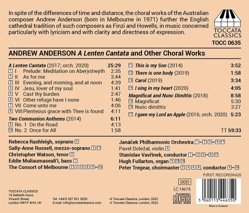 The Consort of Melbourne, Janáček Philharmonic Orchestra, Stanislav Vavřínek - Andrew Anderson: Lenten Cantata & Other Choral Works (2022) [Hi-Res]