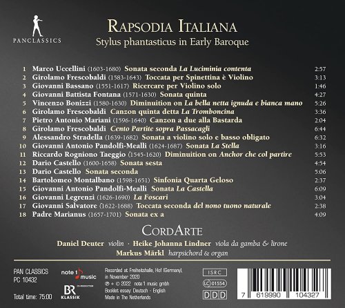 CordArte Ensemble - Rapsodia Italiana (2022)