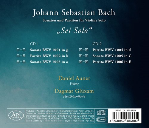 Daniel Auner, Dagmar Gluxam - J.S. Bach: Sonaten und Partiten für Violine solo (2022)