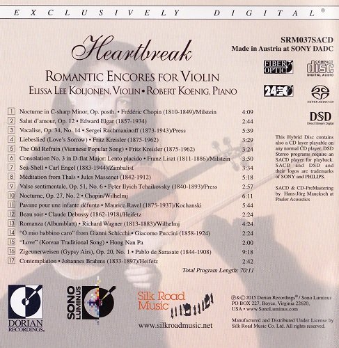 Elissa Lee Koljonen - Heartbreak: Romantic Encores for Violin (2015) [DSD64]