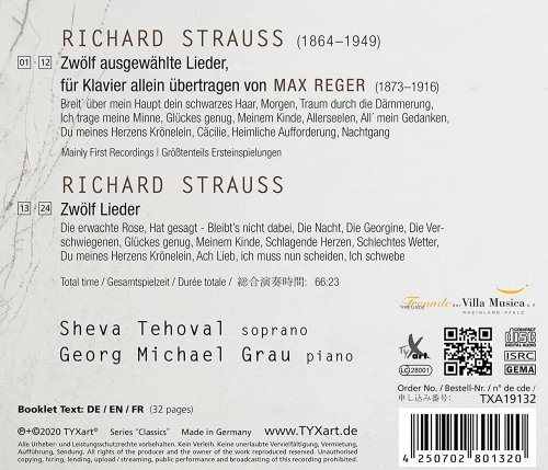 Georg Michael Grau, Sheva Tehoval - R. Strauss & Reger: Lieder mit und ohne Worte (2022)