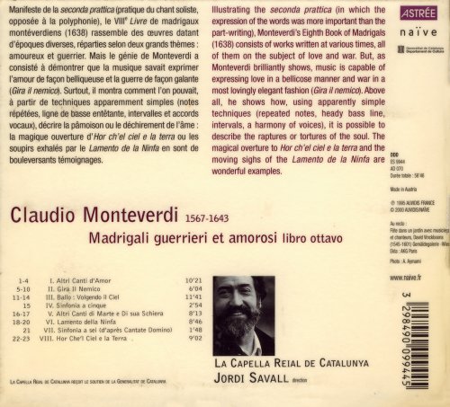 La Capella Reial de Catalunya - Monteverdi: Madrigali guerrieri et amorosi (2000)