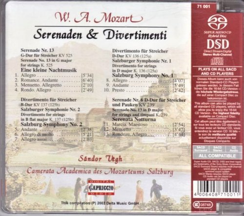 Camerata Salzburg, Sandor Vegh - Mozart: Serenades and Divertimenti (2003) [SACD]