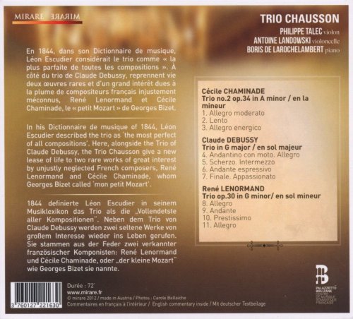 Trio Chausson - Chaminade, Debussy & Lenormand: Piano Trios (2012)