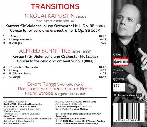 Eckart Runge, Rundfunk-Sinfonieorchester Berlin, Frank Strobel - Kapustin & Schnittke: Cello Concertos (2020)
