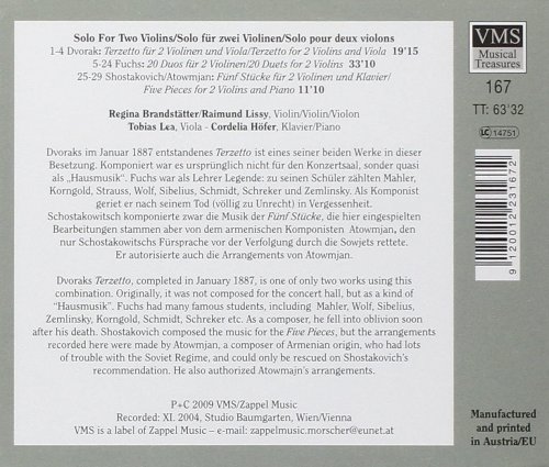 Regina Brandstatter, Raimund Lissy, Tobias Lea, Cordelia Hofer - Solo for Two Violins (2009)