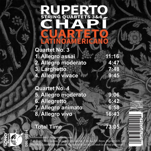 Cuarteto Latinoamericano - Chapí: String Quartets Nos. 3 & 4 (2022) [DSD & Hi-Res]