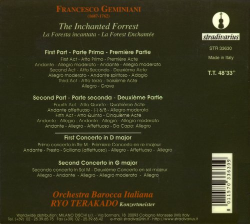 Orchestra Barocca Italiana, Ryo Terakado - F.Geminiani: The Inchanted Forrest / La Foresta Incantata (2002)