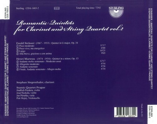 Stamic Quartet Prague, Stephan Siegenthaler - Sträßer, Marteau: Romantic Quintets for Clarinet and String Quartet. Vol. 2 (2014)