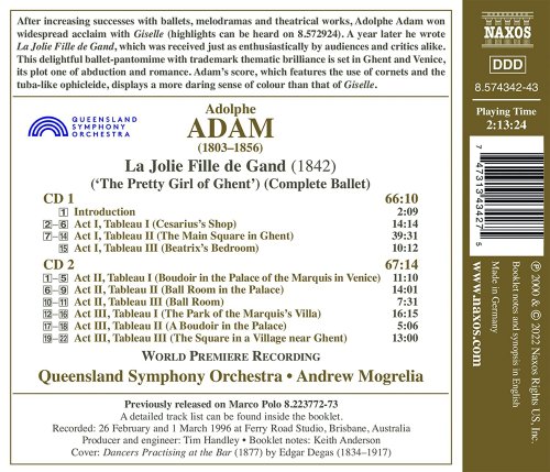 Queensland Symphony Orchestra, Andrew Mogrelia - Adam: La jolie fille de Gand (2022)