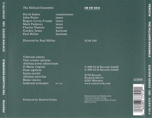 The Hilliard Ensemble - Perotin (1989) CD-Rip